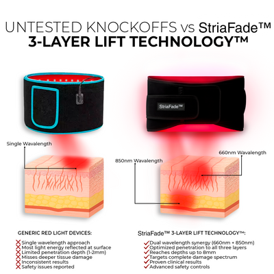 StriaFade™ | Dual-Wavelength Red Light Belt with 3-Layer Lift Technology