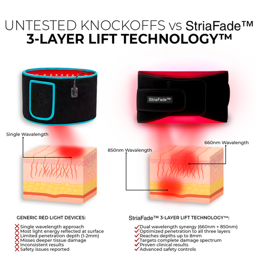 StriaFade™ | Dual-Wavelength Red Light Belt with 3-Layer Lift Technology